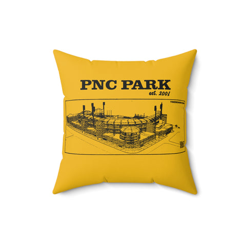 PNC Park -2001 - Retro Schematic - Spun Polyester Square Pillow Home Decor Printify 16" × 16"