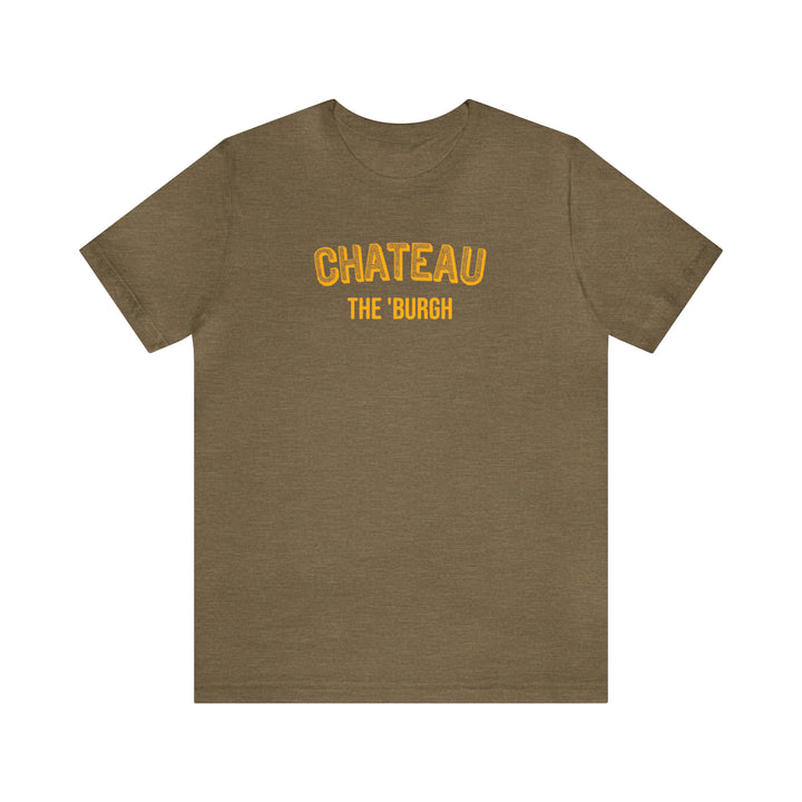 Chateau  - The Burgh Neighborhood Series - Unisex Jersey Short Sleeve Tee T-Shirt Printify Heather Olive M 
