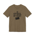 Be Steel my Heart Pittsburgh - Unisex Jersey Short Sleeve Tee T-Shirt Printify Heather Olive S