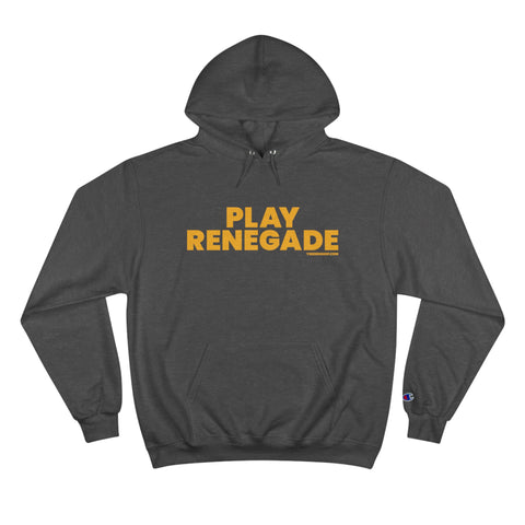 Play Renegade - Champion Hoodie Hoodie Printify Charcoal Heather S 