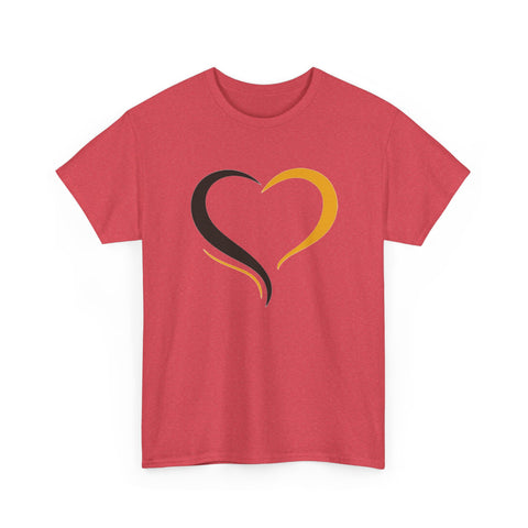 Black and Yellow Heart - Unisex Heavy Cotton Tee