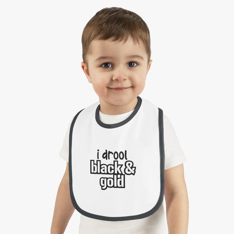 I Drool Black and Gold - Cotton Baby Bib