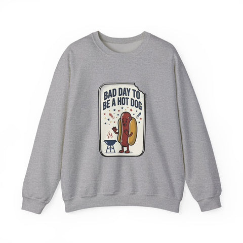 Bad Day to Be a Hot Dog Sweatshirt | 4th of July Hot Dog Humor, Retro Americana