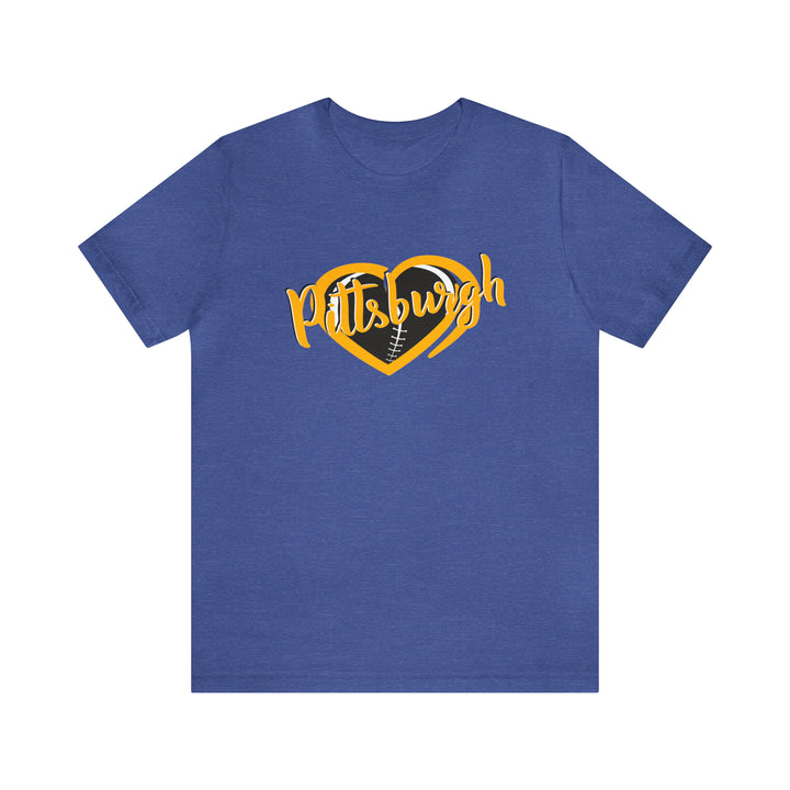 I love Pittsburgh Steeler Football - Women'sJersey Short Sleeve Tee T-Shirt Printify Heather True Royal S 