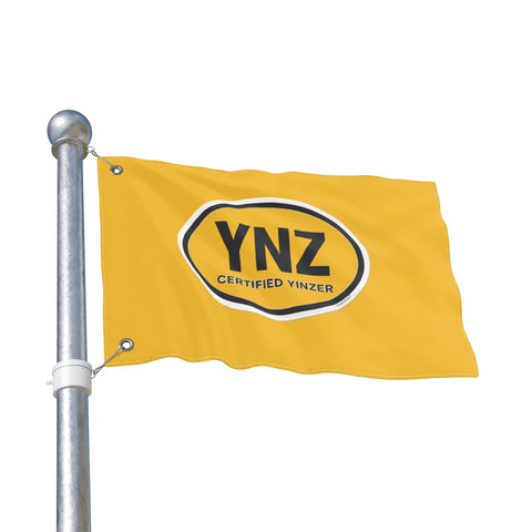 YNZ Certified Yinzer Double Sided Flag  - Double Sided Yellow Flag