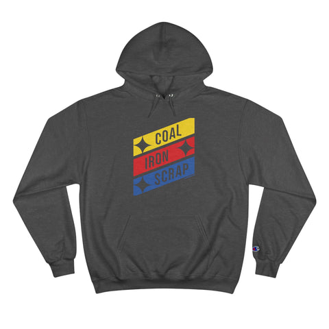 Coal Iron Scrap Champion Hoodie Hoodie Printify Charcoal Heather S 