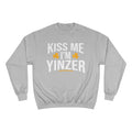 Kiss Me, I'm Yinzer - Champion Crewneck Sweatshirt Sweatshirt Printify Light Steel S 