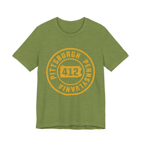 412 Pittsburgh Stamp - Unisex Jersey Short Sleeve Tee