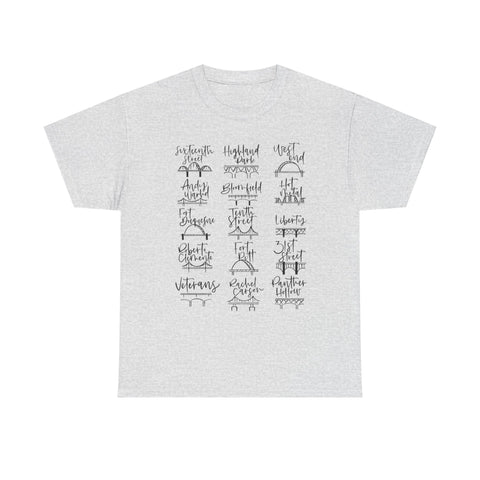 Pittsburgh Bridges Doodle - Unisex Heavy Cotton Tee