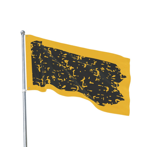 Pennsylvania Grunge - Double Sided Flag - Black and Gold