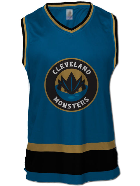 Cleveland Monsters 2023 Hockey Tank Hockey tanks Bench Clearers Blue Polyester XS