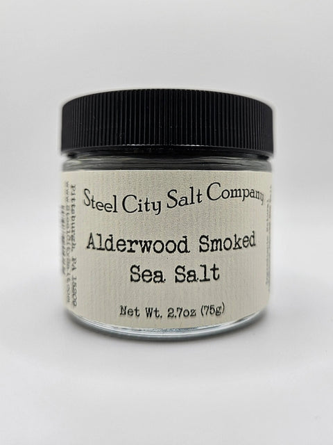 Alderwood Smoked Sea Salt  Steel City Salt Company 2.7oz Pinch Jar  