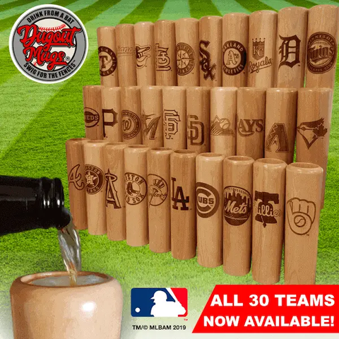 30 MLB Team Logo Dugout Mugs® - Bat Barrel Mug MLB Teams - Dropdown Dugout Mugs®   