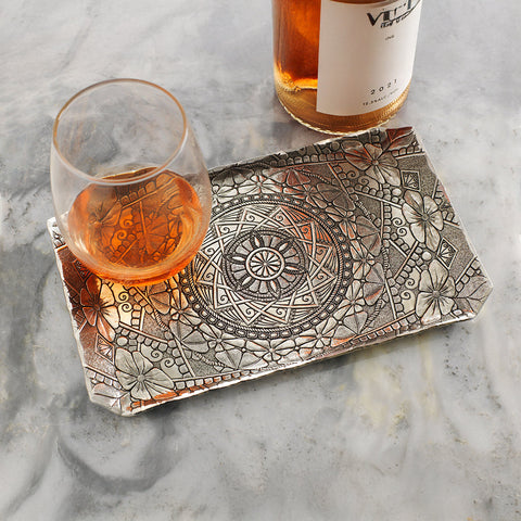 Amalfi Butler Tray – Handcrafted Aluminum Serving Tray for Wine & Coffee