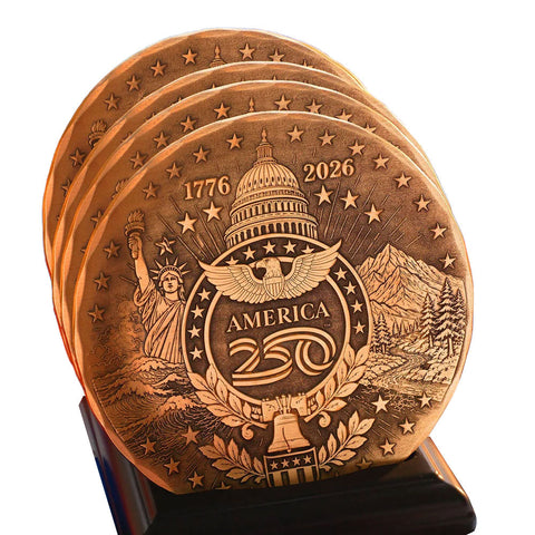 America250 Sea to Shining Sea 4-piece Coaster Set (Bronze)