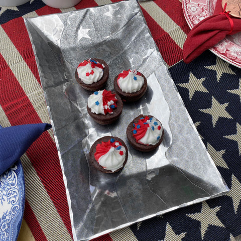 American Flag Server | Small Horizon Serving Tray by Wendell August Forge
