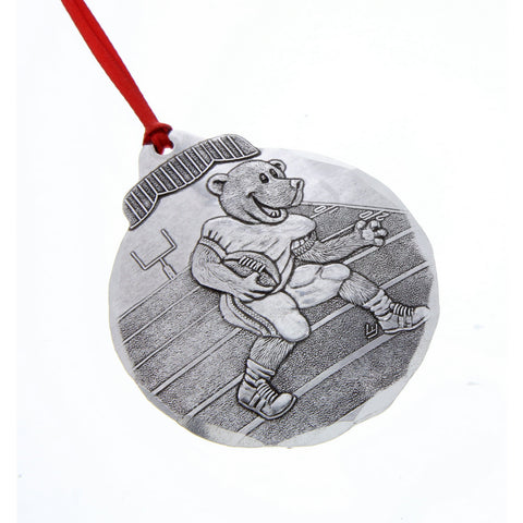 Football Bear Ornament - Handcrafted Animal Athlete Decor with Motivational Message