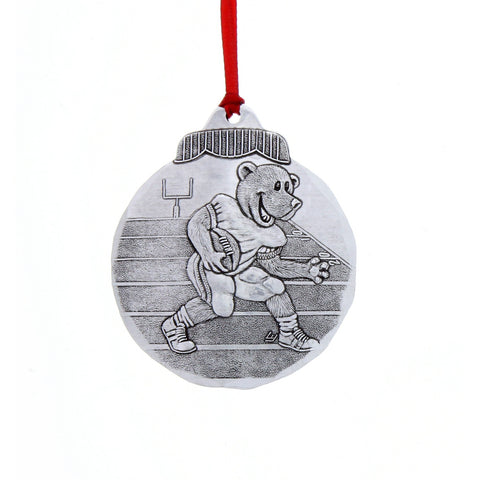 Football Bear Ornament - Handcrafted Animal Athlete Decor with Motivational Message