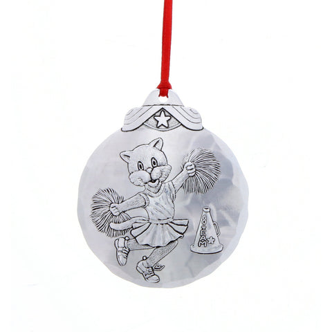 Cheerleader Cat Ornament – Whimsical Animal Figurine | Personalized Cat Gift