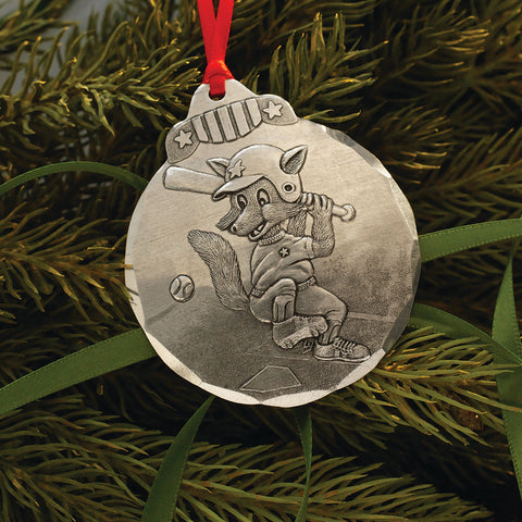 Baseball Fox Ornament - Personalized Sports Keepsake With Whimsical Fox Design