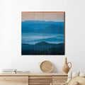 Blue Ridge Mountains | Wall Art Print on Real Wood  Mill Wood Art   