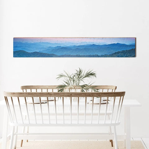 Blue Ridge Mountains | Wall Art Print on Real Wood Wood Sign Mill Wood Art   