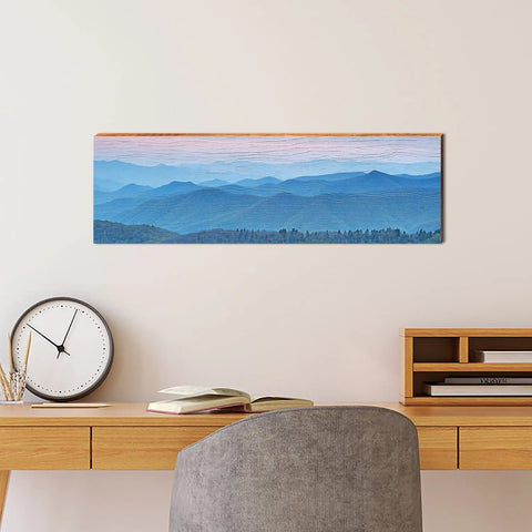 Blue Ridge Mountains | Wooden Sign | Wall Art Print on Real Wood  Wood Sign Mill Wood Art   