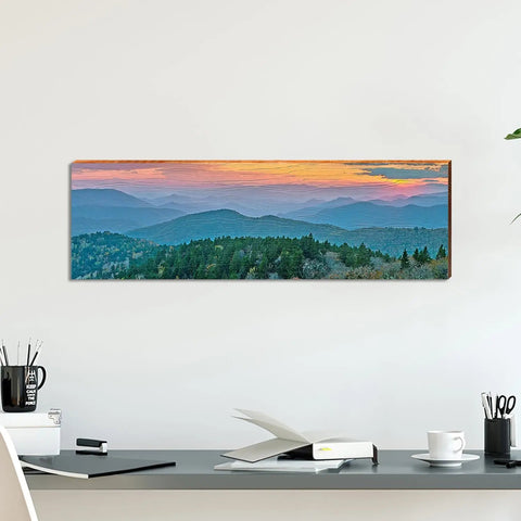 Blue Ridge Mountains | Wall Art Print on Real Wood Wood Sign Mill Wood Art   