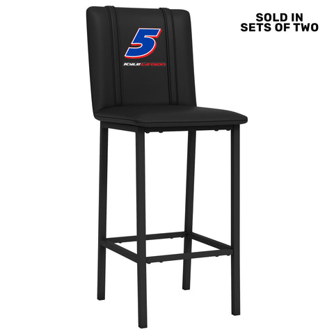 Bar Stool 500 with Kyle Larson #5 Name Rail Logo Set of 2