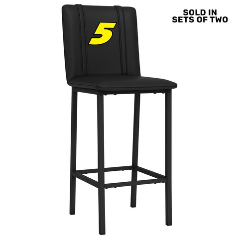 Bar Stool 500 with Terry Labonte #5 Yellow Logo Set of 2