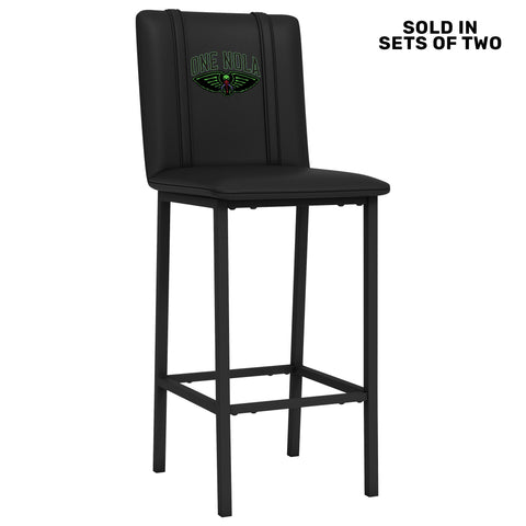 Bar Stool 500 with New Orleans Pelicans One Nola Playoffs Logo Set of 2
