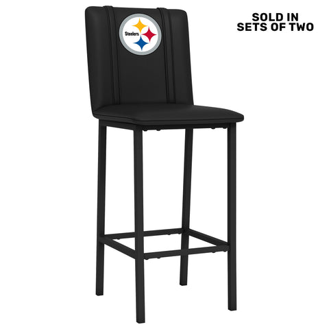 Bar Stool 500 with Pittsburgh Steelers Primary Logo Set of 2 NFL Furniture Zipchair   