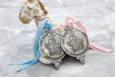 Baby Boy Christmas Ornament - Sparkling Crystal Heirloom Keepsake for First Year