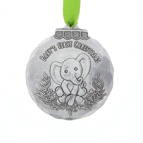 Baby First Christmas Ornament - Personalized Elephant Holiday Keepsake Gift