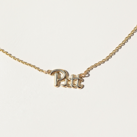 University of Pittsburgh Initial Necklace Necklaces Nickel & Suede