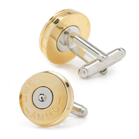Bullet Cufflinks - Men's 9mm Bullet Back Durable Metal Cufflink Accessories