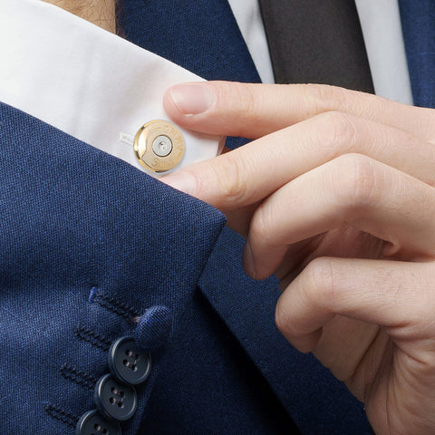 Bullet Cufflinks - Men's 9mm Bullet Back Durable Metal Cufflink Accessories