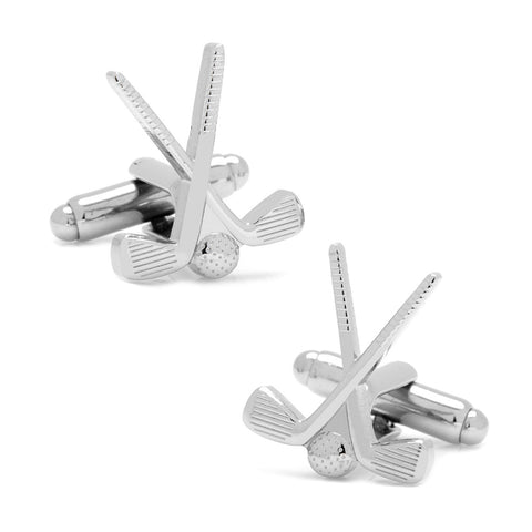Golf Clubs Cufflinks – Durable Metal Men's Fashion Accessories for Golf Lovers