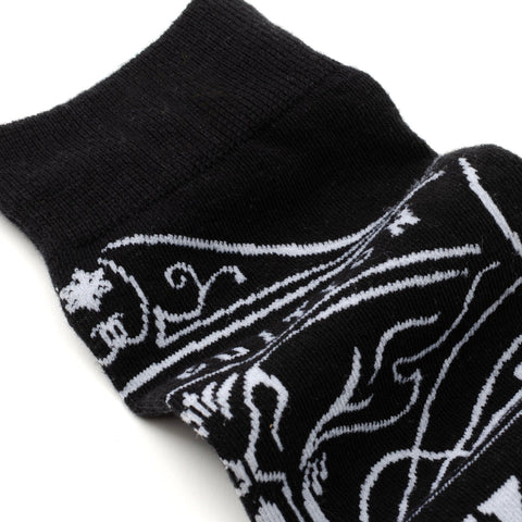 Men's Black Socks - Classic Whiskey Inspired Crew Socks for Gentlemen