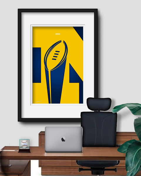 Minimalist College Football Champions 2023 Limited Edition Art Print