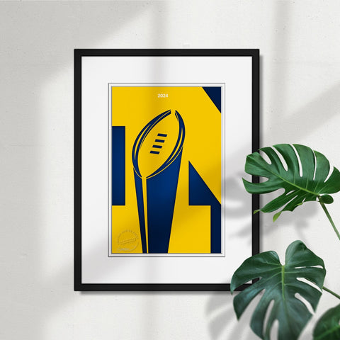 Minimalist College Football Champions 2023 Limited Edition Art Print