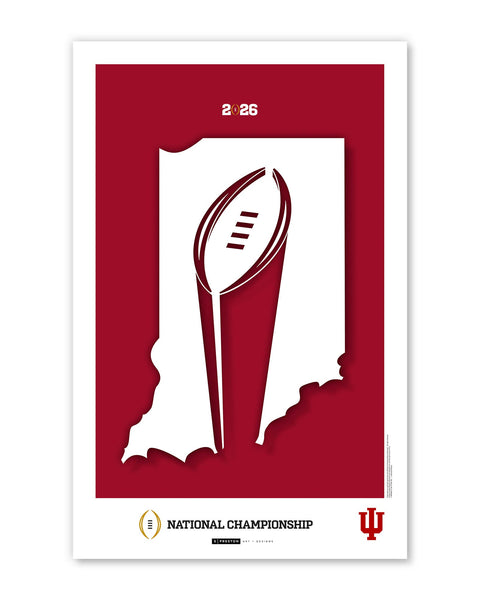 S. Preston College Football Art Print - Limited Edition Indiana University 2025 Champions
