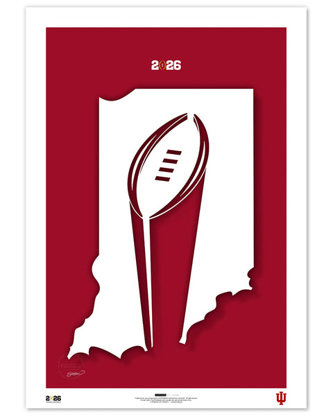 S. Preston College Football Art Print - Limited Edition Indiana University 2025 Champions
