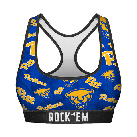 Women's Sports Bra - Pittsburgh Panthers - Logo All-Over