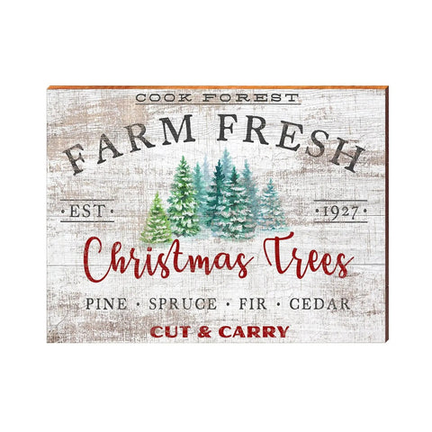 Cook Forest Christmas Trees | Wall Art Print on Real Wood  Mill Wood Art   