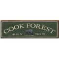 Cook Forest Black Bear Green Latitude Longitude | Wall Art Print on Real Wood Wood Sign Mill Wood Art 3.75" x 12"  