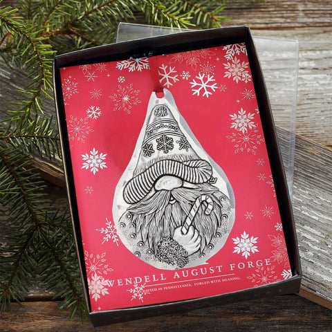 Candy Cane Gnome Ornament – Wendell August Forge Holiday Season Decoration