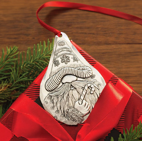 Candy Cane Gnome Ornament – Wendell August Forge Holiday Season Decoration