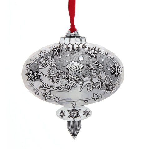 Christmas Santa Ornament | Wendell August Forge Classic Holiday Keepsake with Crystal Detail