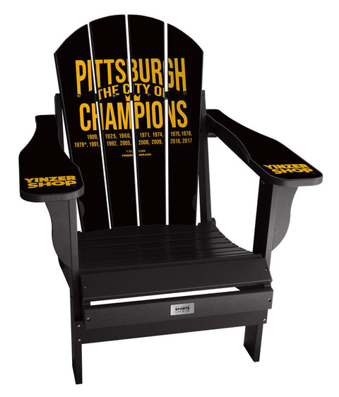 YinzerShop Exclusive City of Champions Adirondack Chair Custom Sports Chair mycustomsportschair   